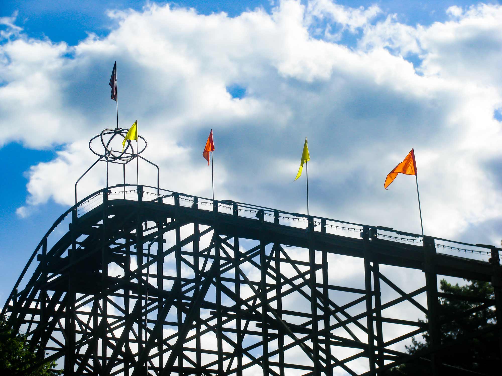Roller coaster at a theme park in California