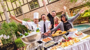 Chef and meeting planner staff at Anaheim Majestic Garden Hotel