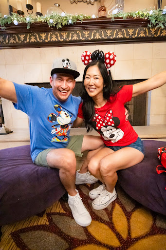 A couple spending their Valentine’s getaway near Disneyland® Resort