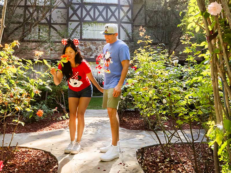 couple on adult getaway at anaheim majestic garden hotel